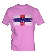 Netherlands Antilles Distressed Flag Mens T-Shirt