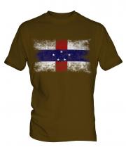 Netherlands Antilles Distressed Flag Mens T-Shirt