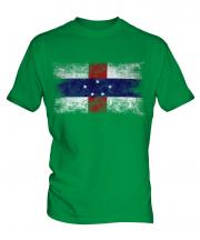 Netherlands Antilles Distressed Flag Mens T-Shirt
