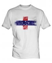 Netherlands Antilles Distressed Flag Mens T-Shirt