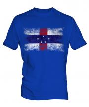 Netherlands Antilles Distressed Flag Mens T-Shirt