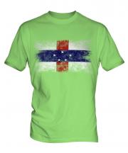 Netherlands Antilles Distressed Flag Mens T-Shirt