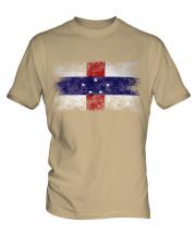Netherlands Antilles Distressed Flag Mens T-Shirt