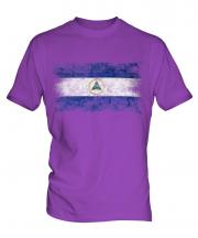 Nicaragua Distressed Flag Mens T-Shirt