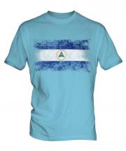 Nicaragua Distressed Flag Mens T-Shirt