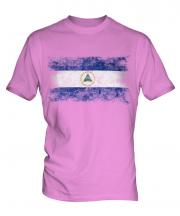 Nicaragua Distressed Flag Mens T-Shirt