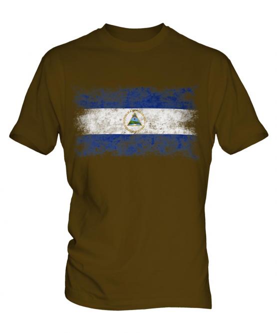 Nicaragua Distressed Flag Mens T-Shirt