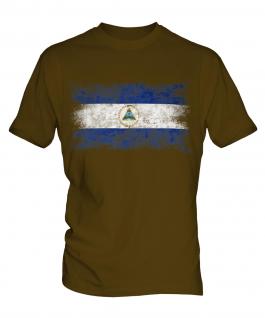 Nicaragua Distressed Flag Mens T-Shirt