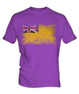 Niue Distressed Flag Mens T-Shirt