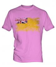 Niue Distressed Flag Mens T-Shirt