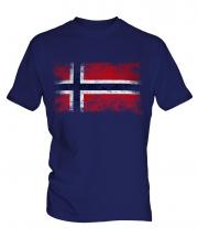 Norway Distressed Flag Mens T-Shirt