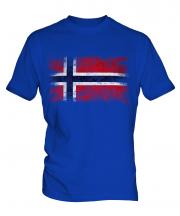 Norway Distressed Flag Mens T-Shirt