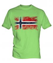 Norway Distressed Flag Mens T-Shirt