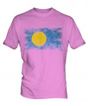 Palau Distressed Flag Mens T-Shirt