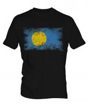 Palau Distressed Flag Mens T-Shirt