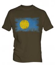 Palau Distressed Flag Mens T-Shirt