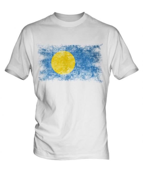 Palau Distressed Flag Mens T-Shirt