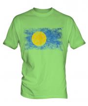 Palau Distressed Flag Mens T-Shirt