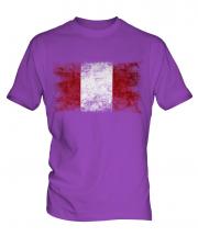 Peru Distressed Flag Mens T-Shirt
