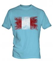 Peru Distressed Flag Mens T-Shirt