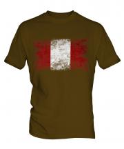 Peru Distressed Flag Mens T-Shirt