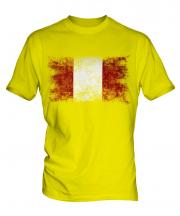 Peru Distressed Flag Mens T-Shirt
