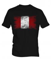 Peru Distressed Flag Mens T-Shirt
