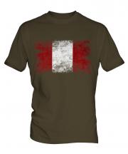 Peru Distressed Flag Mens T-Shirt
