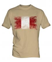 Peru Distressed Flag Mens T-Shirt