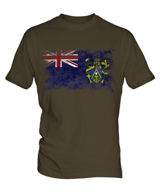 Pitcairn Islands Distressed Flag Mens T-Shirt
