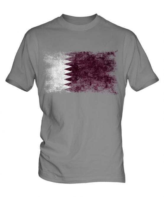 Qatar Distressed Flag Mens T-Shirt