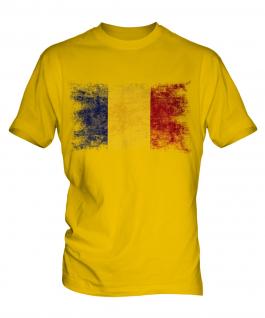 Romania Distressed Flag Mens T-Shirt
