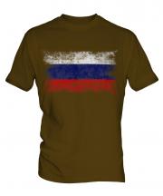 Russia Distressed Flag Mens T-Shirt