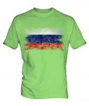 Russia Distressed Flag Mens T-Shirt