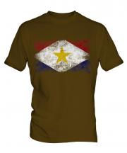 Saba Distressed Flag Mens T-Shirt