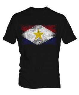 Saba Distressed Flag Mens T-Shirt