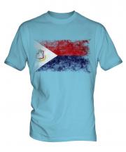 Saint Martin Distressed Flag Mens T-Shirt
