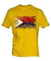 Saint Martin Distressed Flag Mens T-Shirt