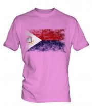 Saint Martin Distressed Flag Mens T-Shirt
