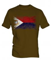 Saint Martin Distressed Flag Mens T-Shirt