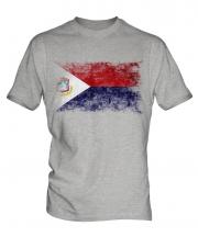 Saint Martin Distressed Flag Mens T-Shirt