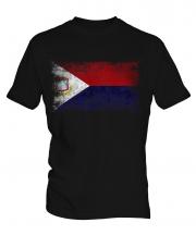 Saint Martin Distressed Flag Mens T-Shirt