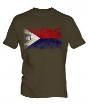 Saint Martin Distressed Flag Mens T-Shirt