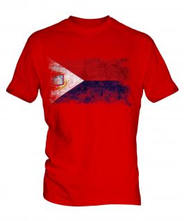 Saint Martin Distressed Flag Mens T-Shirt