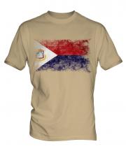 Saint Martin Distressed Flag Mens T-Shirt