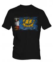 Saint Pierre And Miquelon Distressed Flag Mens T-Shirt