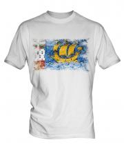 Saint Pierre And Miquelon Distressed Flag Mens T-Shirt