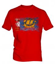 Saint Pierre And Miquelon Distressed Flag Mens T-Shirt