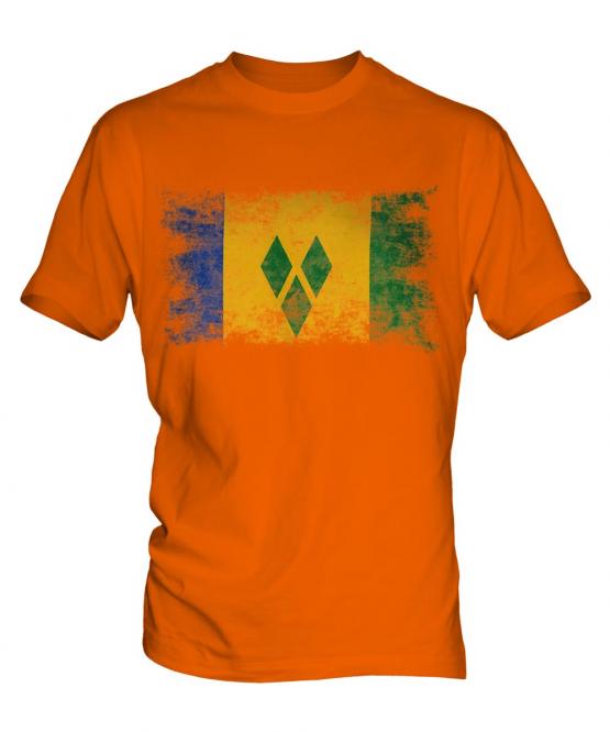 Saint Vincents And The Grenadines Distressed Flag Mens T-Shirt