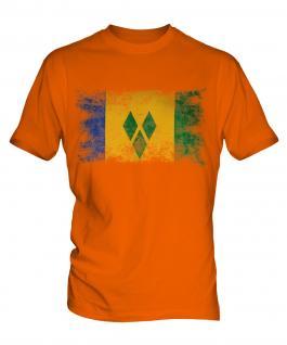 Saint Vincents And The Grenadines Distressed Flag Mens T-Shirt